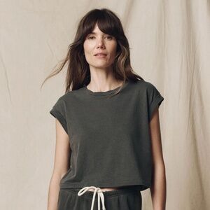 THE GREAT. Square Tee in Washed Black